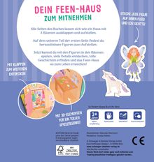 "DEIN FEEN-HAUS ZUM MITNEHMEN", ein Buch mit aufstellbaren Figuren. Altersangabe: ab 3 Jahren. Enthält 3D-Elemente.