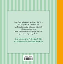 Ein herzliches Vorlesegeschichtenbuch über Tigger und Pu. Grüner Text auf gestreiftem Hintergrund. ISBN und Preis unten.