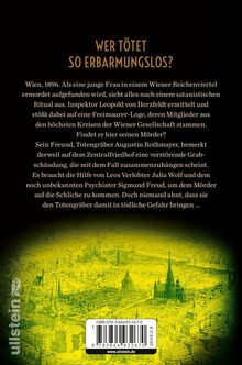 Text: "Wer tötet so erbarmungslos? Wien, 1896..." Es folgt ein Kriminalfall. Unten links ist das ullstein-Logo vor einer gelben Stadtansicht.
