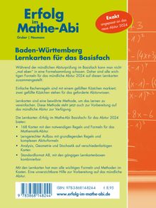 Helmut Gruber: Erfolg im Mathe-Abi 2024, 168 Lernkarten Basisfach Allgemeinbildendes Gymnasium Baden-Württemberg, Buch