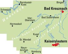 ADFC-Regionalkarte Pfalz Nord/ Hunsrück/ Nahe, 1:75.000, reiß- und wetterfest, GPS-Tracks Download, Karten