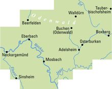 ADFC-Regionalkarte Neckar-Odenwald, 1:50.000, reiß- und wetterfest, GPS-Tracks Download, Karten