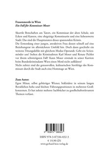 Egon Minar: Frauenmorde in Wien, Buch