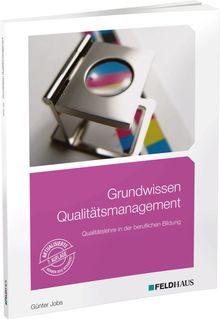 „Grundwissen Qualitätsmanagement“ steht groß auf lila Hintergrund, darunter „Qualitätslehre in der beruflichen Bildung“. Ein Fadenzähler wird abgebildet.