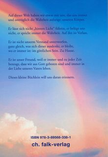 Ein Text über unseren Körper als untrügliche Wahrheit, Freund und Zuhause. Dazu ein Regenbogen auf blauem Hintergrund.