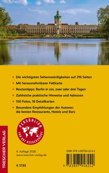 Text über Sehenswürdigkeiten, Faltkarte und Routentipps; Bild eines Schlosses spiegelt sich im Wasser. Anbieterlogo.
