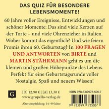 Text über ein Quizbuch mit 100 Fragen und Antworten von Birte und Martin Stährmann, das besondere Lebensmomente thematisiert. Preis: 12,90 €.