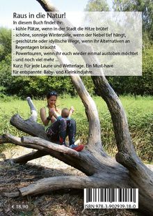 Text oben: Tipps zu Naturausflügen mit Babys. Bild: Frau und Baby auf einem umgefallenen Baum, grüne Natur im Hintergrund. Preis: € 18,90. ISBN: 978-3-902939-18-0.