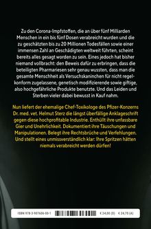 Ein Textblock kritisiert die Corona-Impfstoffe. Gelber Text: Behauptungen über einen Ex-Toxikologen und eine Anklageschrift.