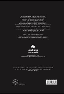 Text beschreibt friedliche Proteste in der Oberpfalz der 1980er. Logo von "Förderkreis AktionKulturSozial". Edition: buntehunde.