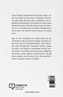 Texte beschreiben Wendepunkte wie Mauerfall und persönliche Ereignisse. Unten links: Logo von Correctiv, unten rechts: Preisangabe.