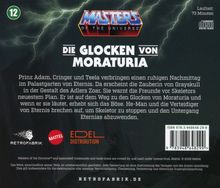 Titel "Masters of the Universe - Die Glocken von Moraturia". Beschreibung über Prinz Adam und Abenteuer gegen Skeletor.