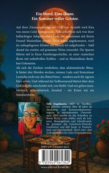 Ein Mord. Eine Ikone. Ein Sommer voller Geister. Landschaft mit Erbeer-Vollmond, Tisch, Tellern, Foto einer Frau unten links.