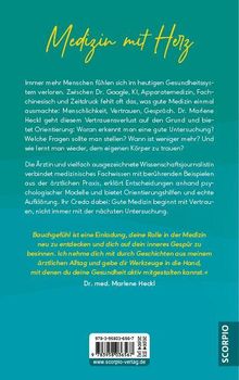"Medizin mit Herz" ist der Titel. Text erklärt das Buch als Einladung, Vertrauen und Bauchgefühl in der Medizin zu stärken.