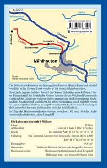 Karte der Luhne in Thüringen mit Flussverlauf. Text beschreibt Luhne, neun ehemalige Mühlen und Hochwasserschutz.