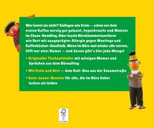 Texte beschreiben Ernie und Bert als humorvolle Bürocharaktere, ideal für lustige Schreibtischaufsteller. Links Ernie, rechts Bert.
