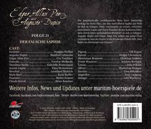 Edgar Allan Poe &amp; Auguste Dupin (23) Der Falsche Saphir, CD