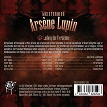 "Meisterdieb Arsène Lupin: Ludwig der Vierzehnte." Liste mit Charakteren und Sprechern. Dunkler, geheimnisvoller Hintergrund.