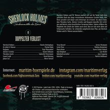 Logo "SHERLOCK HOLMES Sonderermittler der Krone", Titel "Doppelter Verlust", Ensemble- und Webadressen unten.