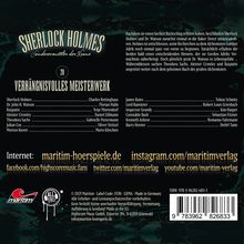 "Sherlock Holmes Sonderermittler der Krone 20: Verhängnisvolles Meisterwerk". Links Internetadressen, rechts ISBN.