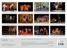 Kalender mit Fotos einer Theateraufführung. Monatsüberschriften und das Jahr 2027 sind sichtbar. Szenen mit Tänzern auf der Bühne.