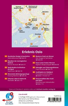 Erlebnis Oslo: Zehn Highlights mit Seitenangaben, z. B. Nationalmuseum Seite 69. Enthält Karte und Sehenswürdigkeiten.