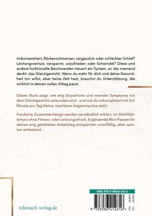 Texte: Buchbeschreibung über Symptome und Gleichgewicht, ISBN: 978-3-98641-261-6. Links unten: telemach-verlag.de. Rechtes Layout.