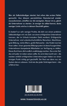 Ein Text über den Unterschied zwischen Selbständigen und Unternehmern, mit einem Barcode und Verlagshinweis unten.