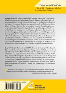"Musik und Gewalt" als Thema; Buch behandelt Reaktion Jugendlicher; Dr. Gabriele Hofmann als Autorin; ISBN 978-3-95786-293-8.