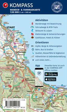 KOMPASS Wanderkarten-Set 202 Linz und Umgebung, Mühlviertel, Wels, Steyr (2 Karten) 1:50.000, Karten