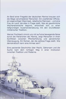 Text über Konflikte in der Marine vor Schleierbild eines Kriegsschiffs im Hafen.
