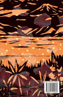 ISBN 978-65-01-94926-0. Illustration mit orangenem Himmel, Punkten und abstrakten Pflanzenformen im Vordergrund.