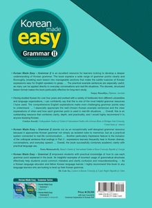 Vorderseite eines Lehrbuchs: "Korean made easy - Grammar II". Preis: ₩29,000. Erfahrungsberichte zufriedener Leser.
