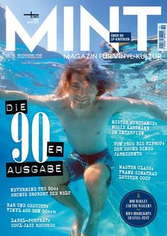 Titel: "MINT". Schlagzeile: "Die 90er Ausgabe". Unterwasserfoto einer Person in einem Pool.