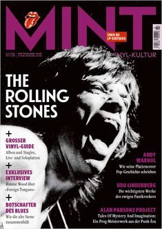 Cover der Zeitschrift "MINT" mit einem großen Foto eines schreienden Sängers. Text: "THE ROLLING STONES".