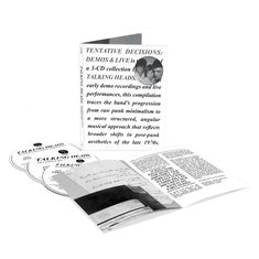 Dreifache CD-Sammlung „TENTATIVE DECISIONS: DEMOS & LIVE“ von TALKING HEADS, beschreibt Post-Punk-Entwicklung der 1970er.