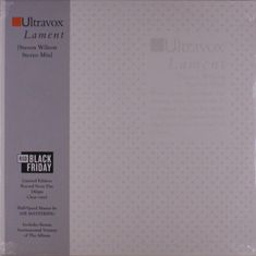 "Ultravox Lament [Steven Wilson Stereo Mix] Limited Edition Record Store Day 180gm Clear vinyl BLACK FRIDAY." Links grauer Streifen.