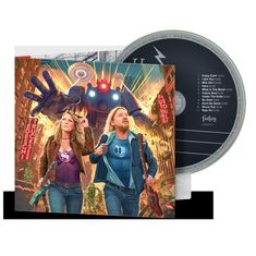 CD mit Liedern wie "Crazy Cryin'" und Cover mit Superhelden vor einem riesigen Roboter in einer Stadt.