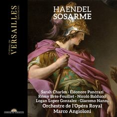 HAENDEL SOSARME, Sarah Charles, Élénonore Pancrazi. Klassische Illustration eines Kriegers mit Helm und Umhang.