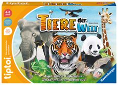 Gunter Baars: Ravensburger tiptoi Spiel 00171 Tiere der Welt, Erkenne die Tiere anhand ihrer Eigenschaften, Lernspiel für 1-4 Kinder von 4-8 Jahren, SPL