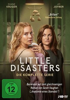 Text: „Little Disasters: Die komplette Serie“, „Brillant“ – Süddeutsche Zeitung. Zwei Frauen, eine blonder, eine brünett, stehen nah beieinander.
