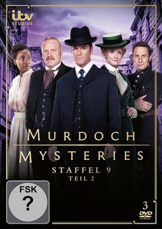 "Murdoch Mysteries Staffel 9 Teil 2" und "FSK ?" sind abgebildet. Fünf Personen in historischer Kleidung vor einer Stadtkulisse.