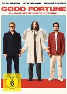 Text oben: Namen von Schauspielern. 
Großer roter Text: "Good Fortune". 
Fünf Personen, einige mit Engelsflügeln.