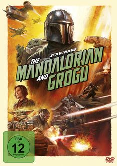 "The Mandalorian and Grogu". Ein mandalorianischer Krieger in Rüstung, Grogu, Raumschiffe und Action-Szenen. FSK 12.