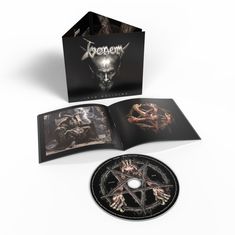 Text: "Venom", "Into Oblivion". 
CD und Booklet mit einem düsteren, kreativen Design mit gruseligen, künstlerischen Darstellungen.