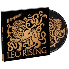 "Danko Jones" und "Leo Rising" in großen Buchstaben. Goldener Löwe mit dekorativen Mustern auf schwarzem Hintergrund.