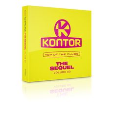 Text: "KONTOR", "TOP OF THE CLUBS", "THE SEQUEL", "VOLUME 03". Logo auf gelbem Hintergrund.