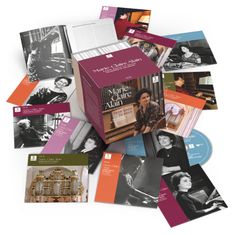Logo "ERATO", Text: "Marie-Claire Alain, FROM BACH TO BACH, THE ORGANIST OF THE CENTURY, 53 CD". Frau vor Orgel.