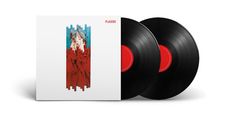 "PLACEBO" in roter Schrift, zwei schwarze Schallplatten mit rotem Label, Cover mit Person in Rot vor blauem Hintergrund.
