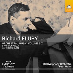 Richard FLURY, ORCHESTRAL MUSIC, VOLUME SIX. Ein Mann vertieft in eine Tätigkeit, ein Logo oben rechts.